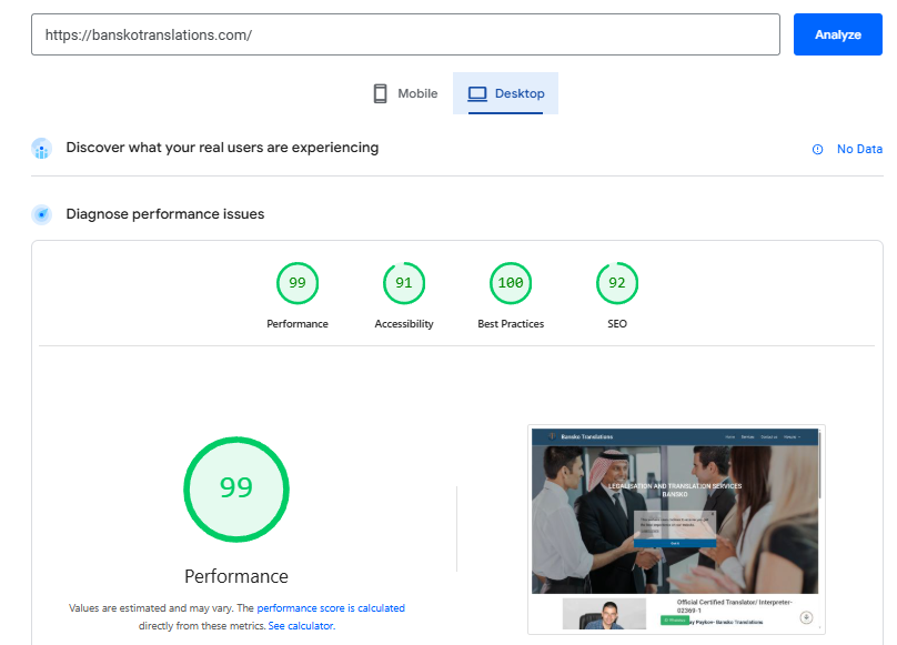 Bansko Translations performance score